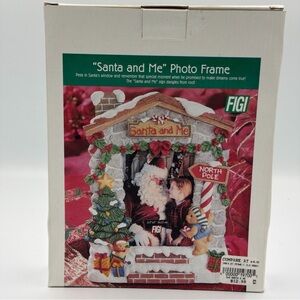 1998 FIGI Santa & Me Resin Christmas Photo Frame North Pole Fits 3.5 x 5” - READ